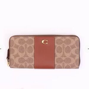 Coach Signature Brown and Tan Wallet
